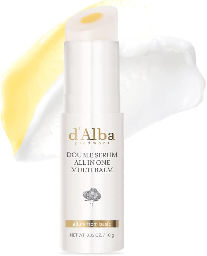 d'alba Piedmont Trufa Blanca Double Serum All-in-one Multi Balm Cuidado de la piel vegano, Tratamiento 3 en 1, Bálsamo para arrugas, Skincare coreano