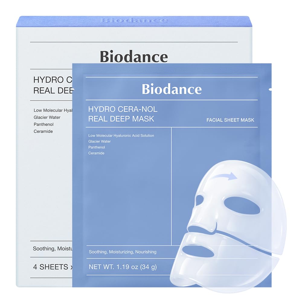 BIODANCE Bio-Collagen Real Deep Mask - Mascarilla Nocturna Hidratante, Minimiza Poros y Mejora la Elasticidad - Mascarilla Facial de Hidratación Profunda con Colágeno - 34g x 4 Unidades
