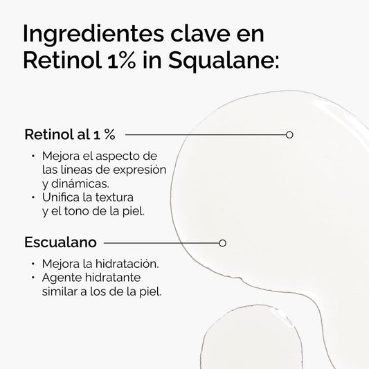 The Ordinary Retinol 1% in Squalane, Retinol en Escualeno, Sérum de retinol de alta concentración para combatir el envejecimiento y suavizar la piel, 30 ml