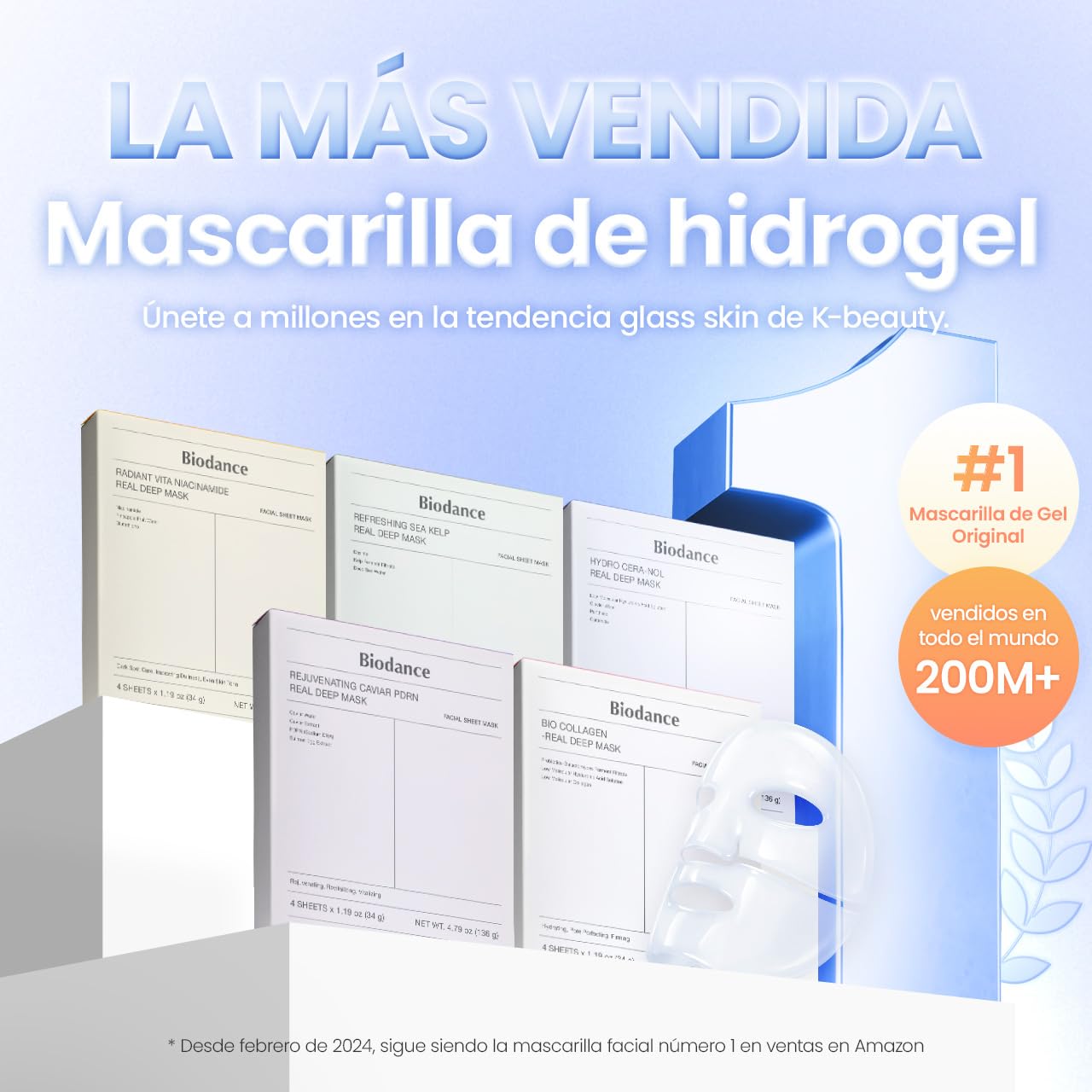 BIODANCE Bio-Collagen Real Deep Mask - Mascarilla Nocturna Hidratante, Minimiza Poros y Mejora la Elasticidad - Mascarilla Facial de Hidratación Profunda con Colágeno - 34g x 4 Unidades