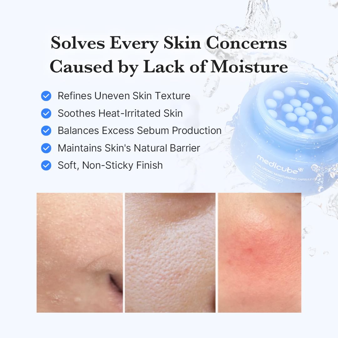 Medicube Capsule Cream with Deep Vitamin C Crema con Cápsulas de Vitamina C, Luminosidad y Piel de Aspecto Más Uniforme, Textura Gel Hidratante, Cosmética Coreana, 55 g