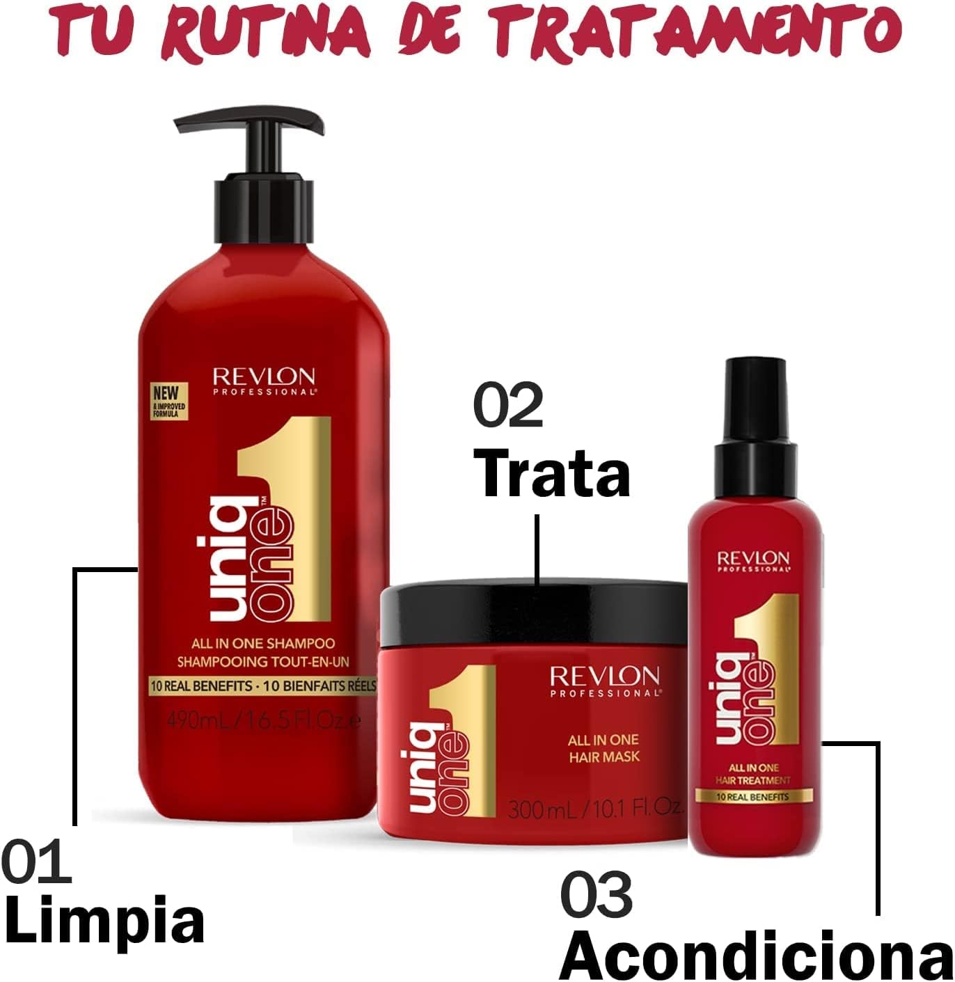 REVLON PROFESSIONAL UniqOne All in One Protector Térmico Pelo, Hidratación Profunda Cabello, Tratamiento en Spray sin Aclarado, Desenredante Pelo Mujer, Fragrancia Classic 150 ml