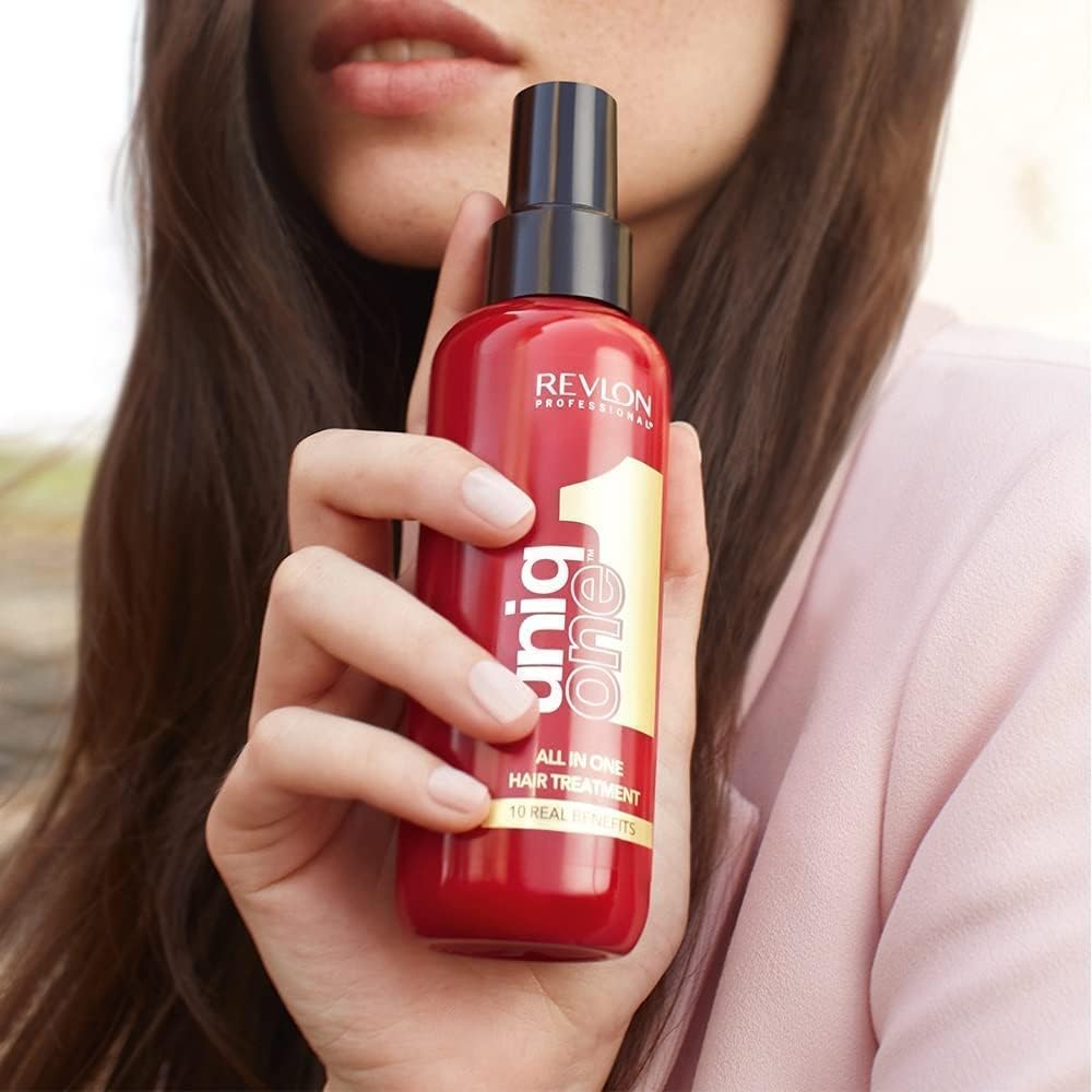 REVLON PROFESSIONAL UniqOne All in One Protector Térmico Pelo, Hidratación Profunda Cabello, Tratamiento en Spray sin Aclarado, Desenredante Pelo Mujer, Fragrancia Classic 150 ml