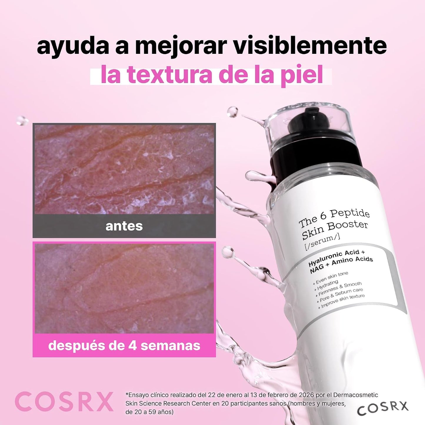 COSRX Tónico Sérum de 6X Peptidos Collagen Booster, Niacinamida y Ácido Hialurónico, Esencia Facial Potenciadora de Renovación Cutánea, para Todo Tipo de Piel, Libre de Parabenos, Korean Skincare