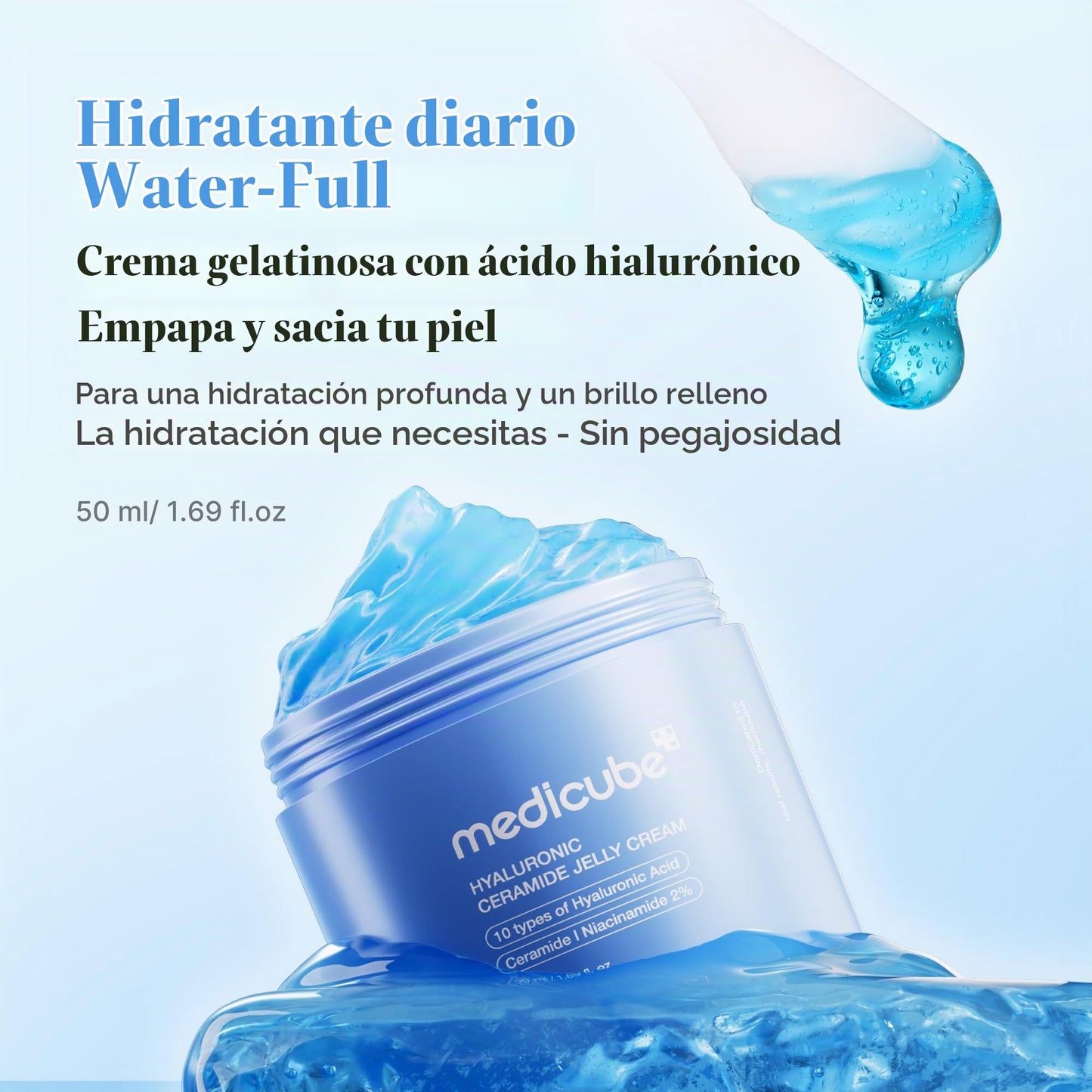 Medicube Collagen Jelly Cream Crema Facial con Colágeno Hidrolizado, Hidratación y Glow 24 Horas, Piel Más Rellena y Firme, 50 ml