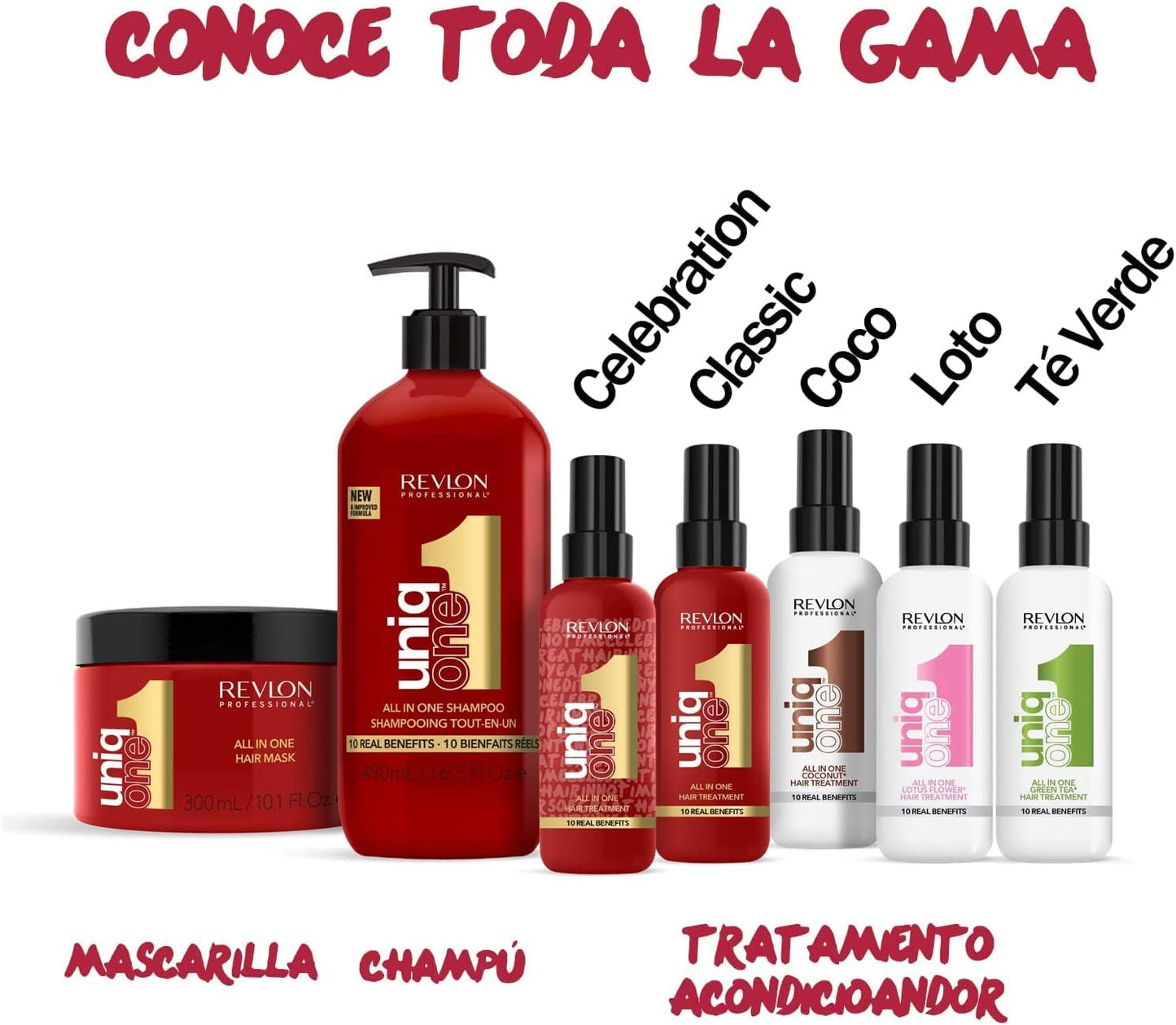 REVLON PROFESSIONAL UniqOne All in One Protector Térmico Pelo, Hidratación Profunda Cabello, Tratamiento en Spray sin Aclarado, Desenredante Pelo Mujer, Fragrancia Classic 150 ml