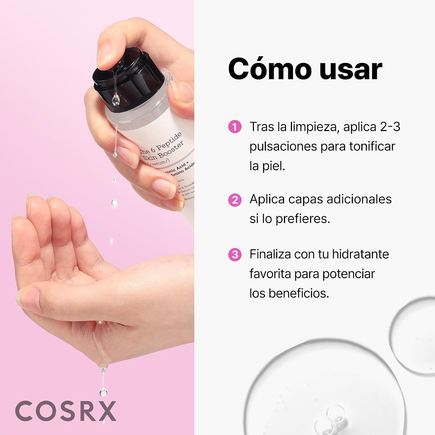 COSRX Tónico Sérum de 6X Peptidos Collagen Booster, Niacinamida y Ácido Hialurónico, Esencia Facial Potenciadora de Renovación Cutánea, para Todo Tipo de Piel, Libre de Parabenos, Korean Skincare