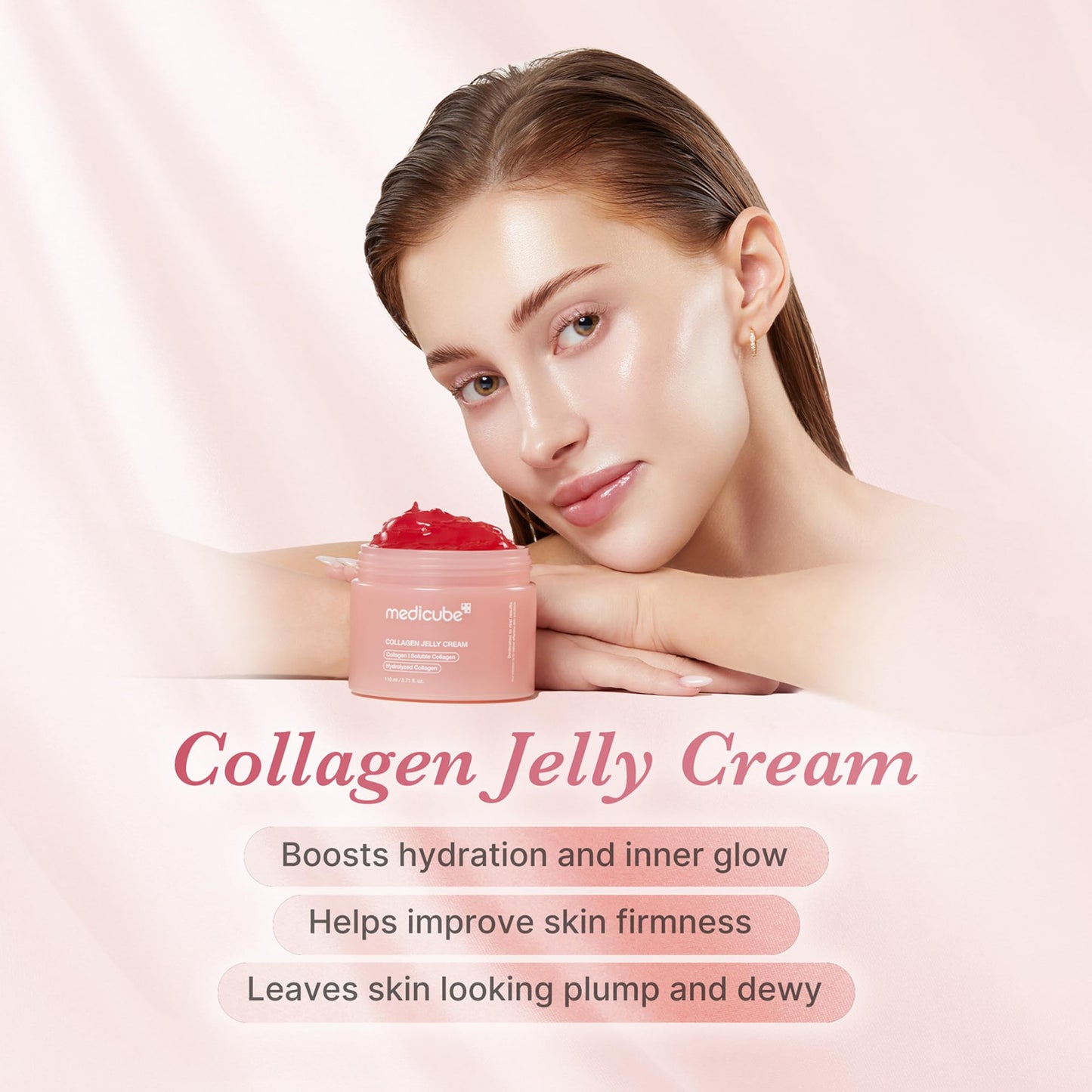 Medicube Collagen Jelly Cream Crema Facial con Colágeno Hidrolizado, Hidratación y Glow 24 Horas, Piel Más Rellena y Firme, 50 ml