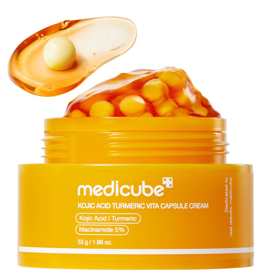 Medicube Capsule Cream with Deep Vitamin C Crema con Cápsulas de Vitamina C, Luminosidad y Piel de Aspecto Más Uniforme, Textura Gel Hidratante, Cosmética Coreana, 55 g