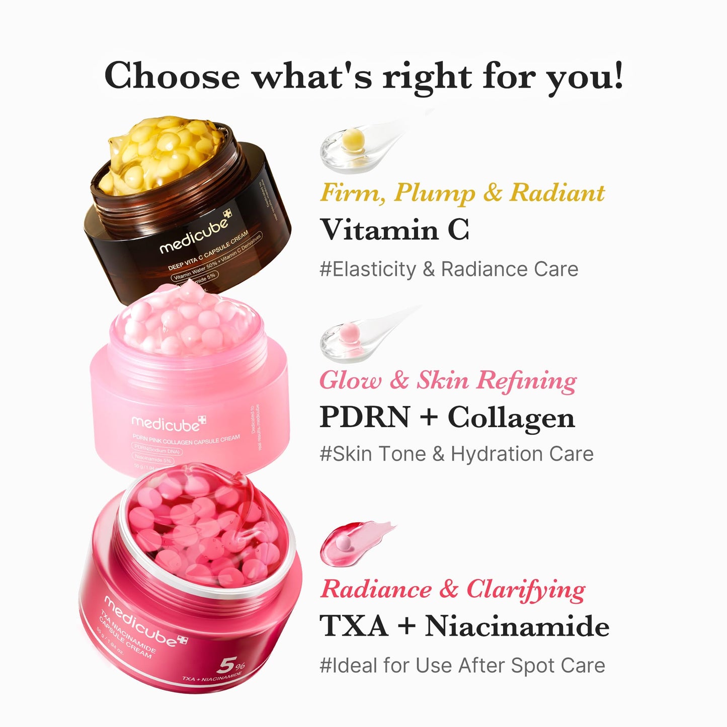 Medicube Capsule Cream with Deep Vitamin C Crema con Cápsulas de Vitamina C, Luminosidad y Piel de Aspecto Más Uniforme, Textura Gel Hidratante, Cosmética Coreana, 55 g