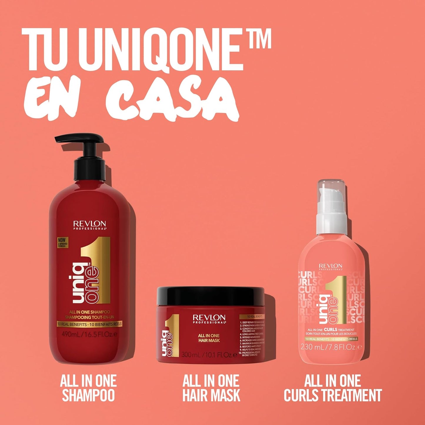 REVLON PROFESSIONAL UniqOne All in One Protector Térmico Pelo, Hidratación Profunda Cabello, Tratamiento en Spray sin Aclarado, Desenredante Pelo Mujer, Fragrancia Classic 150 ml