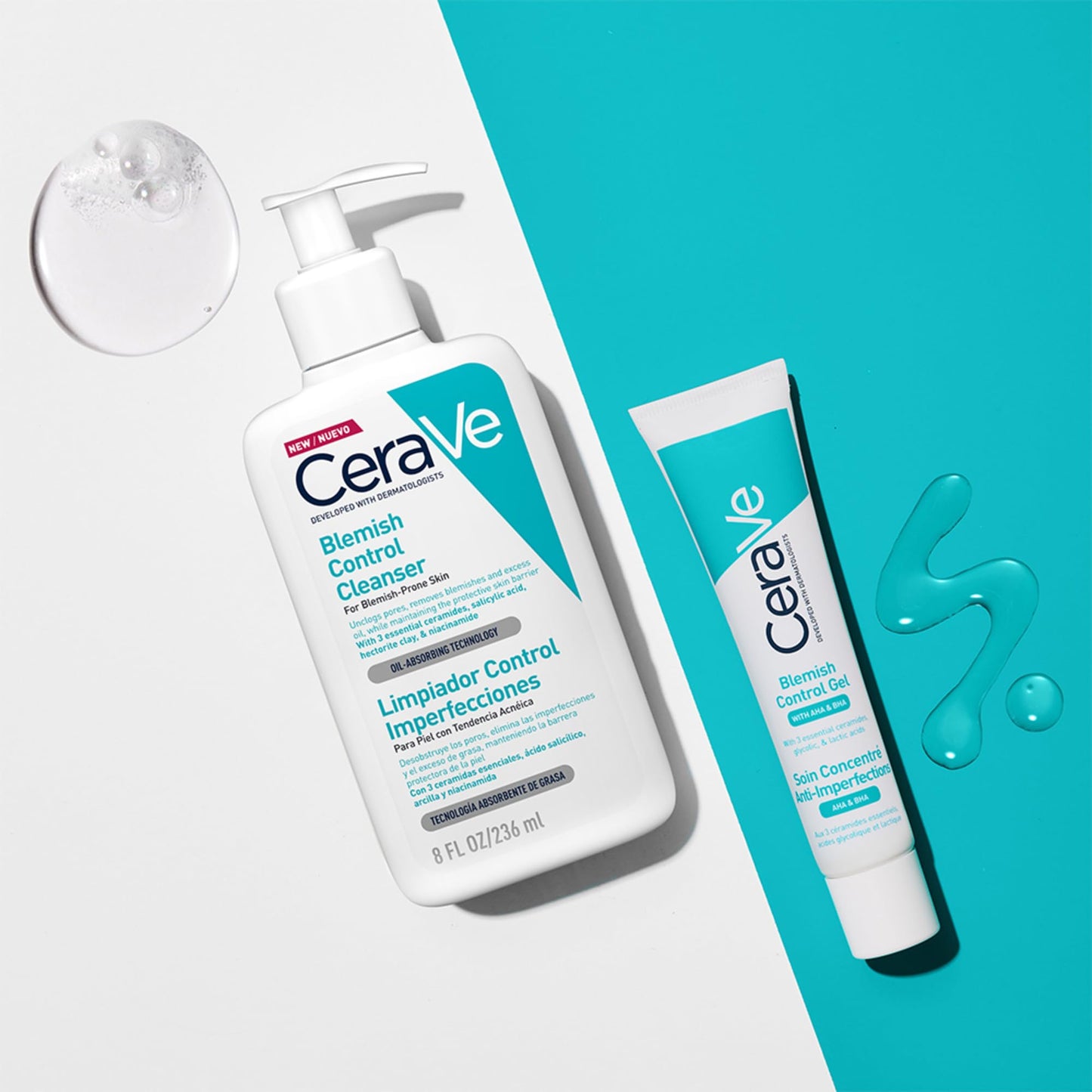 CeraVe - Blemish Control, Gel Limpiador para Acné y Piel Grasa, Reduce el Acné, Puntos Negros y Mejora los Poros, Tratamiento en Gel con Ácido Salicílico, 473 ml