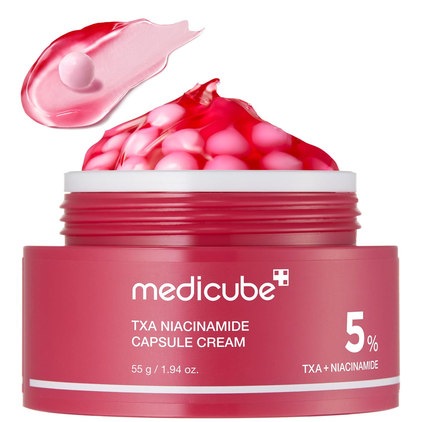 Medicube Capsule Cream with Deep Vitamin C Crema con Cápsulas de Vitamina C, Luminosidad y Piel de Aspecto Más Uniforme, Textura Gel Hidratante, Cosmética Coreana, 55 g