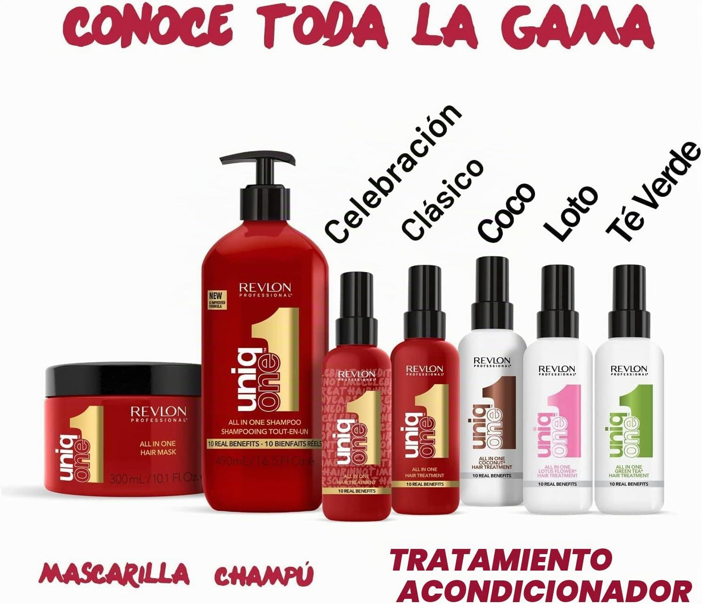 REVLON PROFESSIONAL UniqOne All in One Protector Térmico Pelo, Hidratación Profunda Cabello, Tratamiento en Spray sin Aclarado, Desenredante Pelo Mujer, Fragrancia Classic 150 ml