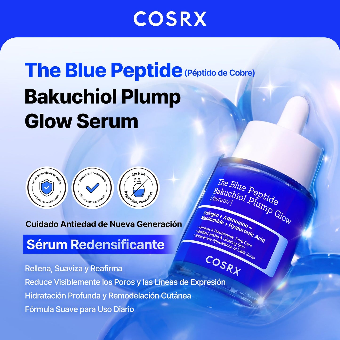 COSRX Tónico Sérum de 6X Peptidos Collagen Booster, Niacinamida y Ácido Hialurónico, Esencia Facial Potenciadora de Renovación Cutánea, para Todo Tipo de Piel, Libre de Parabenos, Korean Skincare