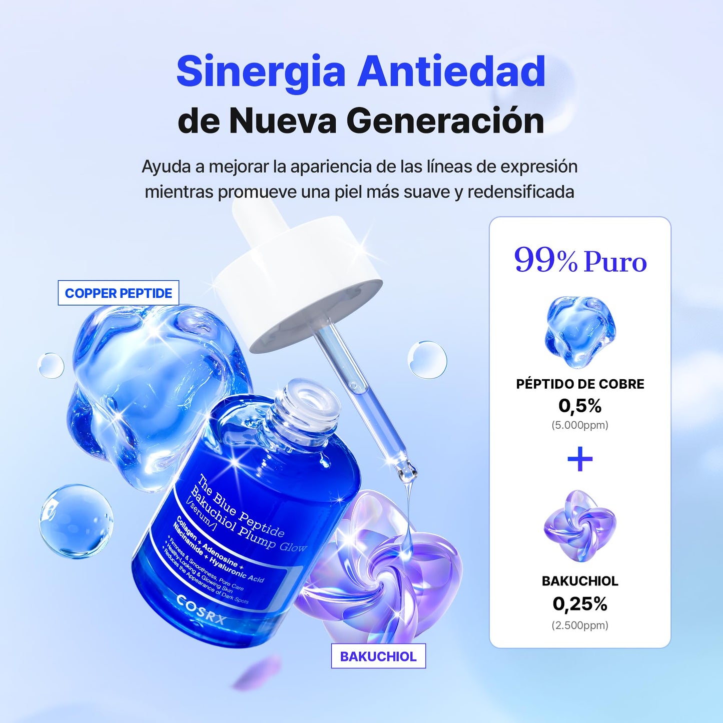 COSRX Tónico Sérum de 6X Peptidos Collagen Booster, Niacinamida y Ácido Hialurónico, Esencia Facial Potenciadora de Renovación Cutánea, para Todo Tipo de Piel, Libre de Parabenos, Korean Skincare