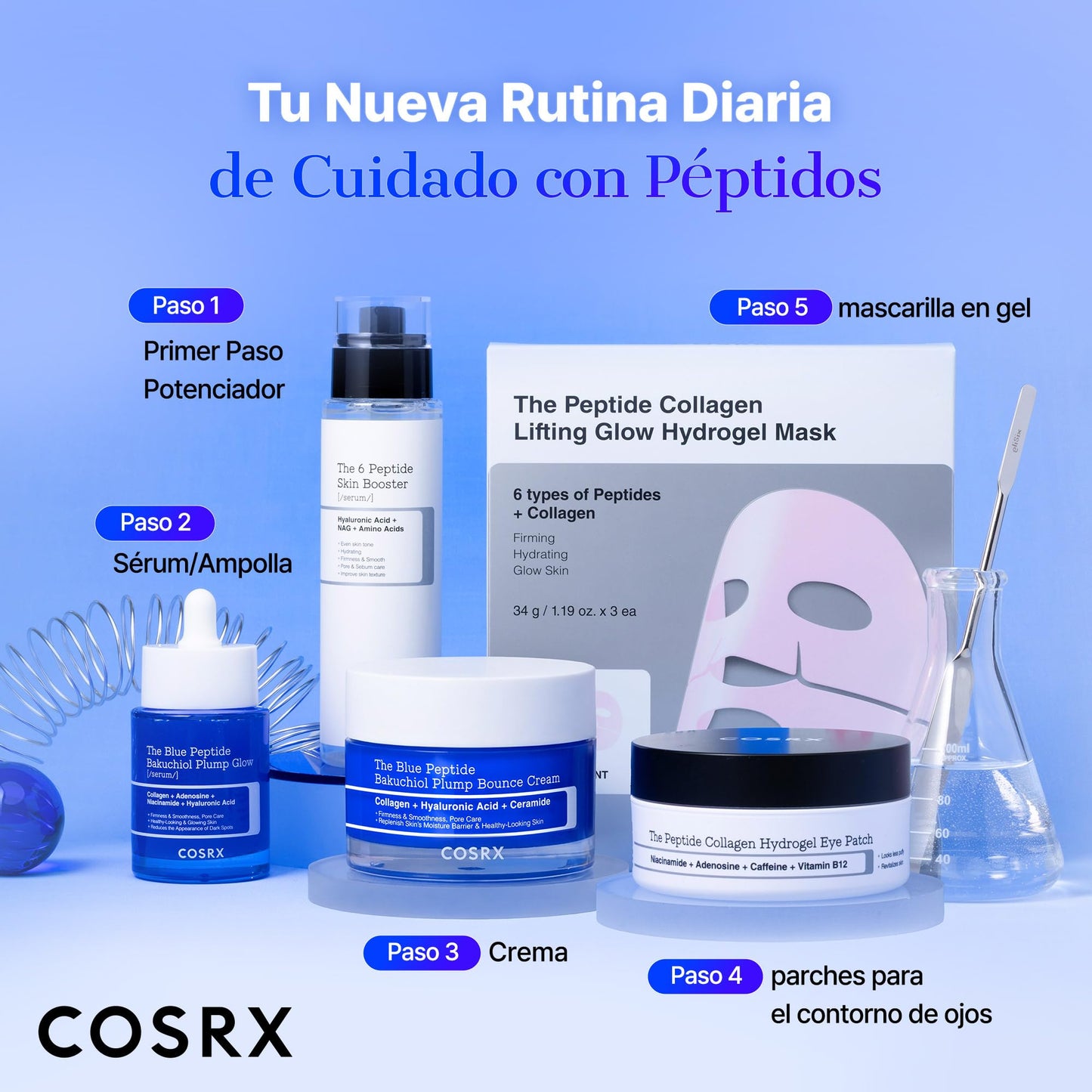 COSRX Tónico Sérum de 6X Peptidos Collagen Booster, Niacinamida y Ácido Hialurónico, Esencia Facial Potenciadora de Renovación Cutánea, para Todo Tipo de Piel, Libre de Parabenos, Korean Skincare